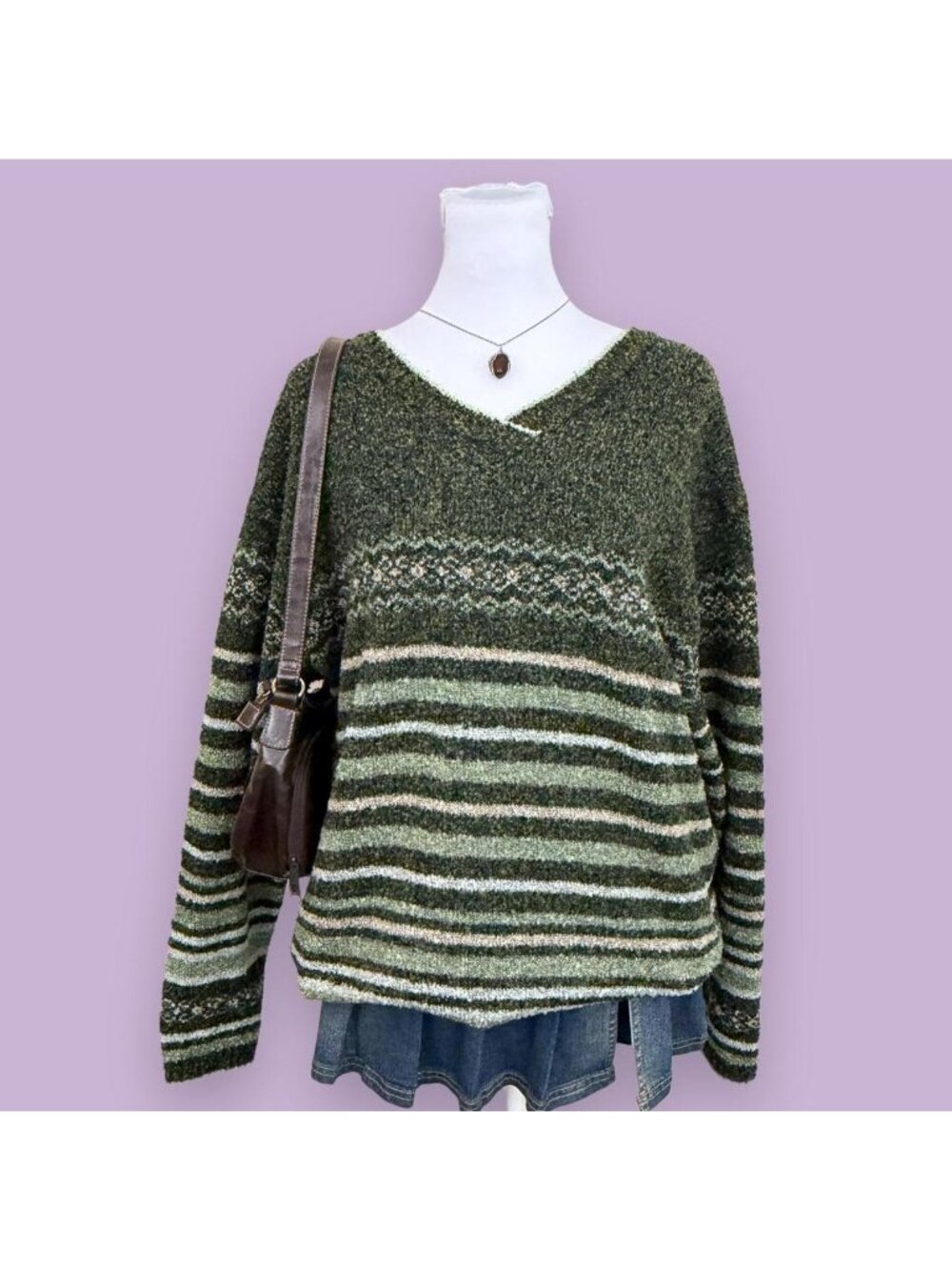 90s striped granola girl sweater